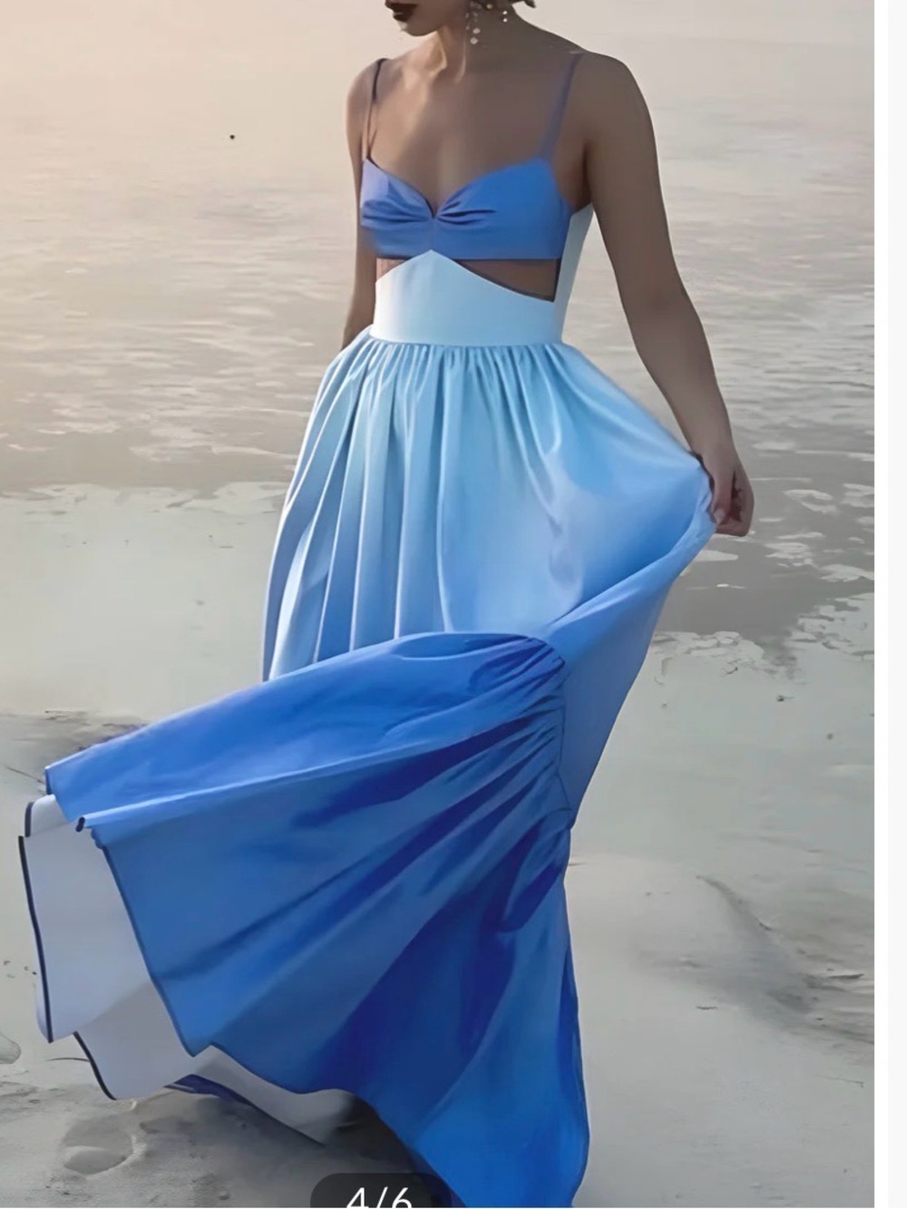 NWT Commense Blue Ombre Cutout Maxi Dress